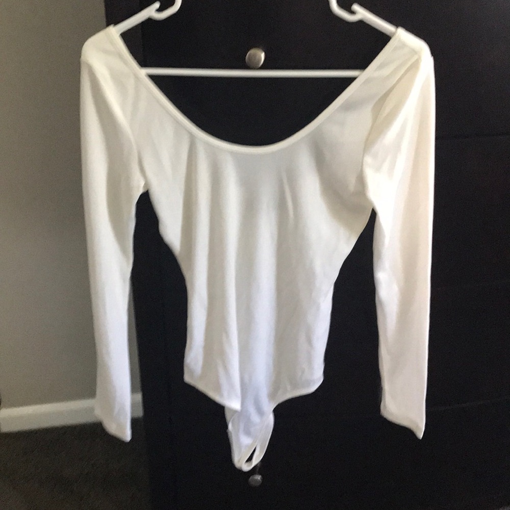 White long sleeved bodysuit